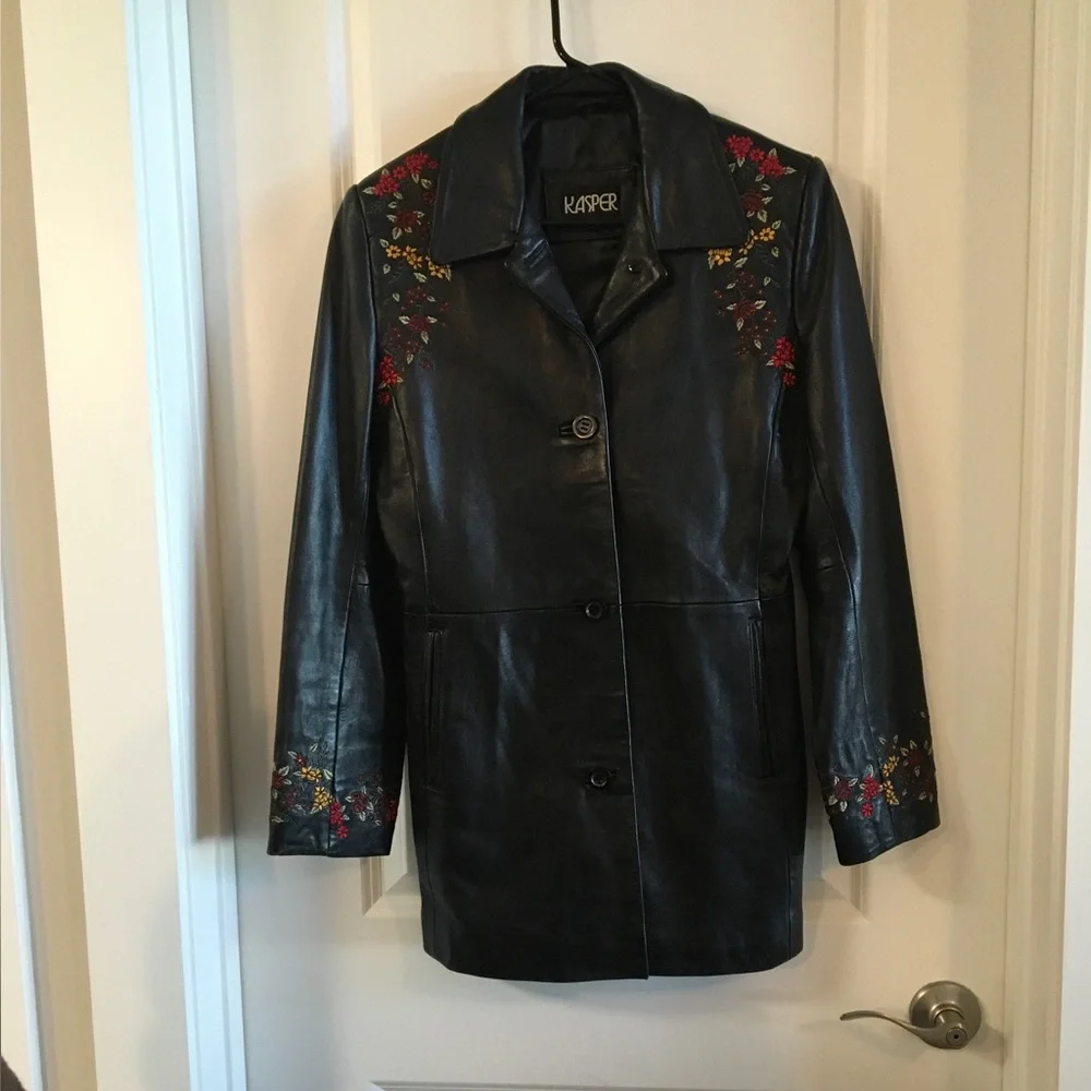 Kasper 100% Leather Woman’s Coat Black S